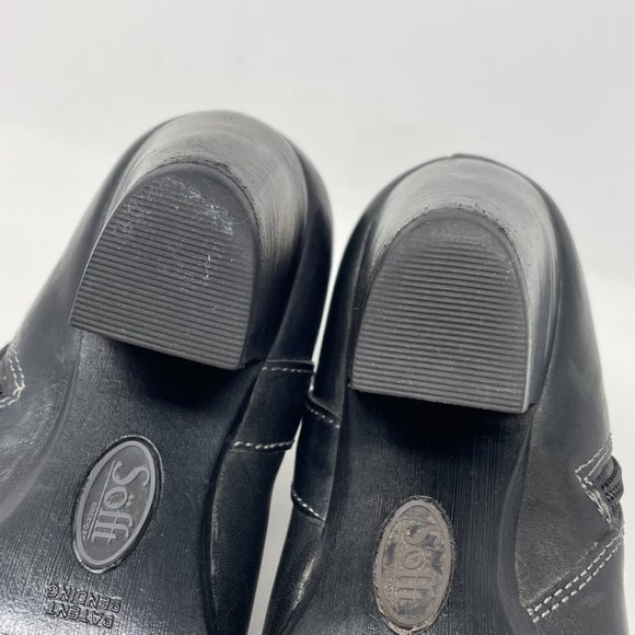 Sofft Womens Black Leather Studded Side Zip Heel Booties Size 6 - Picture 10 of 13